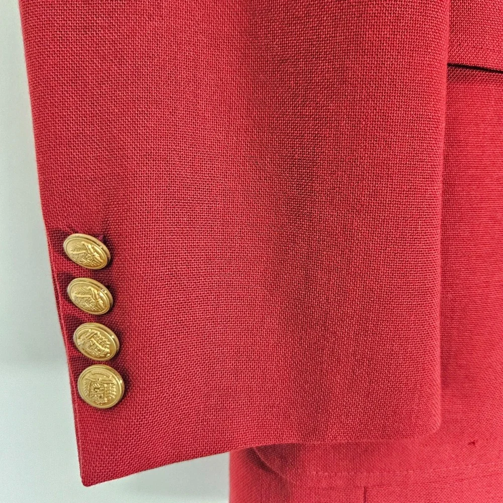 VTG Hardwick Men's Sport Coat Blazer Two Button Red Polyester Solid Size 34R